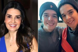 Mayrín Villanueva posa con los hijos de Itatí Cantoral y Eduardo Santamarina 