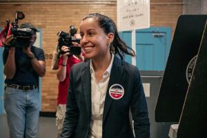 Progressive Challenger In Queens District Attorney Special Election Tiffany Caban Campaigns On Election Day