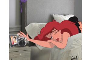 Princesas Disney teniendo un mal día ilustraciones de Dave Salamanca