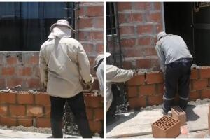 Albañiles tapan casa a vecinos