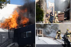 El incendio que empezó en un contenedor y alcanzó al restaurante mexicano Alejandra's, dañó más negocios de la zona. 