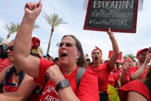 Arizona Teachers Go On Strike And March To State Capitol