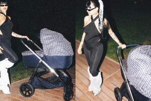 Cazzu pasea a su hija en una carriola o coche para bebé de la marca Dior.