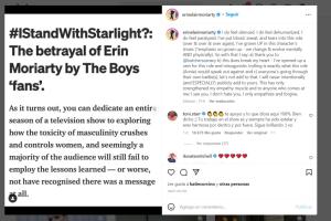 Comentario de Erin Moriarty de The Boys .jpg