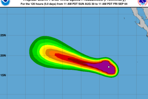 NHC Huracan Karina viento