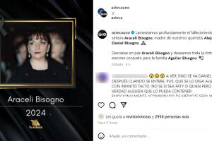 Así se confirmó la muerte de la mamá de Daniel Bisogno. 