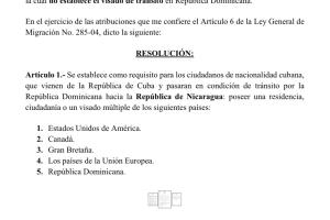 resolucion de Rep Dom sobre cubanos Junio 21, 2022