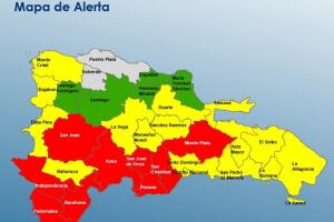 El COE mantiene ocho provincias y al Distrito Nacional en alerta roja.