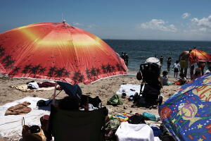 New Yorkers Beat The Heat At City Beaches One Day After The Independence Holiday