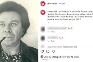 La ANDA confirmó la muere de Jaime Ortiz Oliver 'Sammy Ortiz', connotado actor y doble de acción que fue parte de la producción de 'Apocalypto', enre otras producciones.  