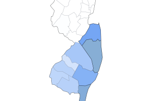 El condado más afectado es el de Ocean.