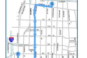 Ruta del desfile de campeones de Los Ángeles Dodgers.