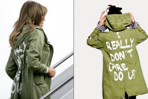 La desafortunada chaqueta que llevó Melania Trump para visitar niños separados de sus familias en Texas.