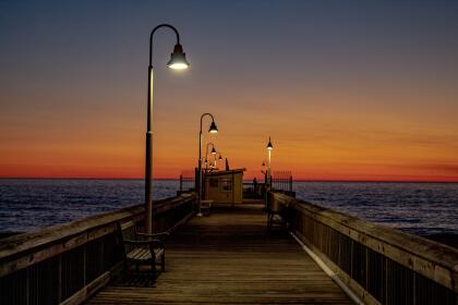 Sandbridge Pier in Virginia Beach at sunrise