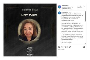 Así se dio a conocer la muerte de la actriz Linda Porto.