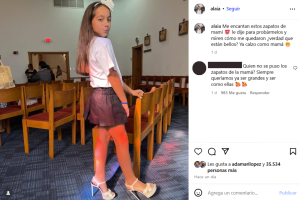 Alaïa, hija de Adamari López y Toni Costa, demostró que ya calza igual que su famosa mamá.