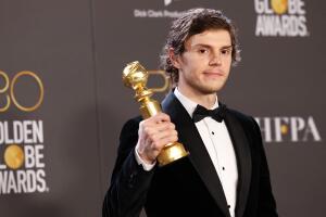 Evan Peters, Best Actor in a Limited or Anthology Series or Television Film award for Dahmer – Monster The Jeffrey Dahmer Story Golden Globe Awards Grosby (4).jpg