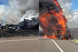 Accidente en la IH 35 Norte en La Salle deja dos muertos y caos vial
