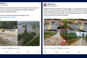 Rescate de un vehículo inundado en Georgia