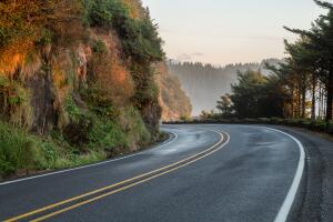 highway 101 in oregon usa by heceta head lighthouse