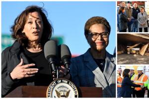 Reabre autopista 10 Los Ángeles vicepresidenta EEUU aplaude trabajadores