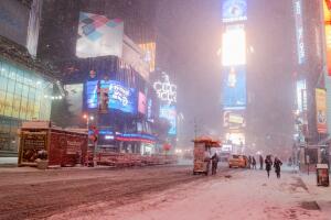 Blizzard New York City - Times Square Street