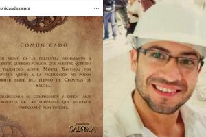 La producción de la obra de teatro 'Crónicas de Salora' así comunicó en México la salida de Mickey Santana del elenco el 6 de mayo de 2022, solo días después  de que se reportó la desaparición de su novia.