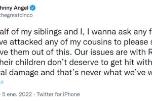 Johnny López pide que no ataquen a sus primos, los hijos de Rosie y Juan Rivera.