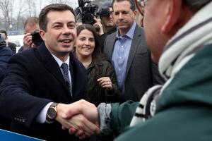 Pete Buttigieg Visits Polling Locations On Day Of New Hampshire Primary