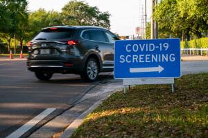 COVID-19 drive through testing location in Tampa, Florida 