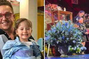 Michaela se despide de su padre, Daniel Bisogno