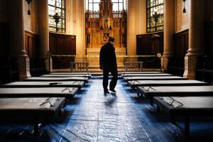 Field Hospital Set Up At Cathedral Of St. John The Divine As City Fights To Contain Coronavirus