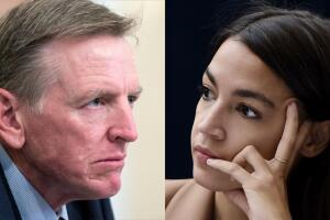 Paul Gosar, republicano de Arizona, y Alexandria Ocasio-Cortez, demócrata de Nueva York.
