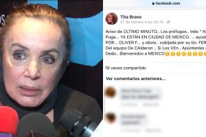 Este fue el mensaje de Tita Bravo altertando el supuesto regreso de Inés Gómez Mont a México.  