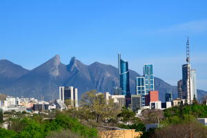 Panoramic view of "Cerro de La Silla" in Monterrey.