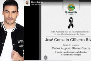 El gobierno de Huamantla, Tlaxcala, confirmó con esta esquela la muerte del padre de Carlos Rivera.