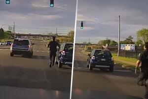 Policías intentan detener el auto de anciano cerca de New York