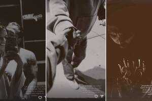 Nodal apagó las velitas de su pastel por sus 26 años