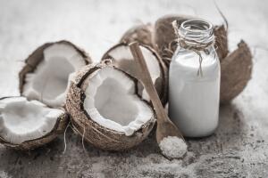 coconut on wooden background