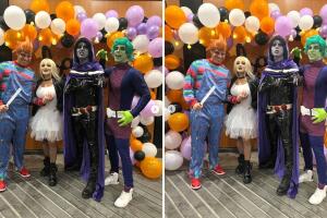 Eduin Caz, su esposa Daisy Anahy, su hermano Jhonny y Jonathan Bencomo, Halloween 2022.jpg