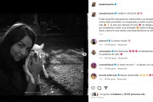 Claudia Martin está de luto por la muerte de su perrita Gusi