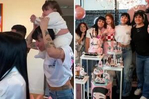 Inti y Cazzu en el cumpleaños de la hija de La Joaqui