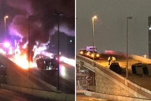 mujer muere choque volcadura Loop 410 San Antonio Texas