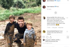 Gerard Piqué, Shakira y sus hijos
