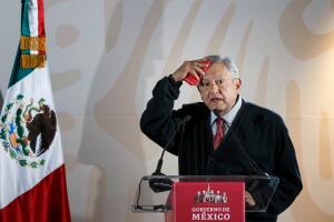 Lopez Obrador sweating