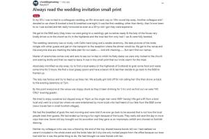 ¿Por qué la invitaron a la misa de la boda y no a la fiesta?
