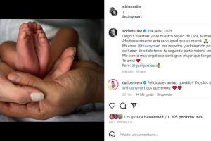 Esta es la primera foto del segundo bebé de Adrián Uribe y Thuany Martins. 