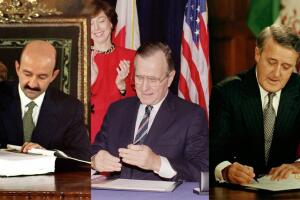 Frima del los presidentes de nafta, 17 de diciembre de 1992.