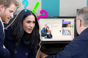 Thomas Markle busca información sobre su hija Meghan en un internet café de México.