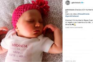 Alexa Miranda Soto Borja Bazán (hija de Gabriel Soto y Geraldine Bazán)